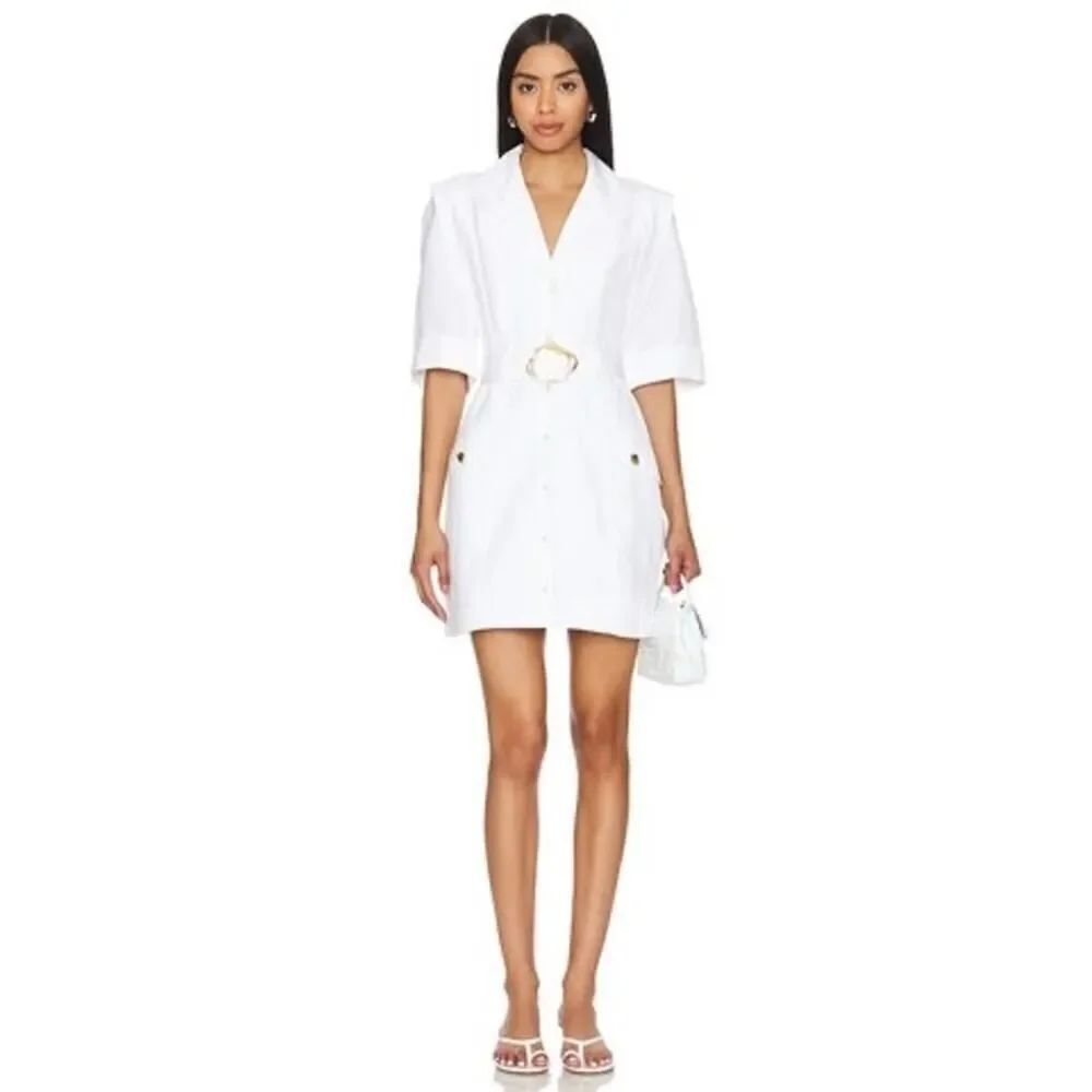 AJE. Lyric Belted Mini Dress in Ivory AU8/US4